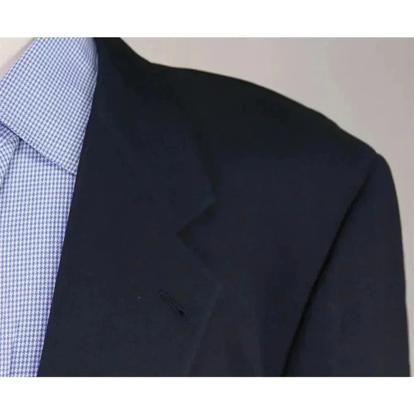 Zanella Solid Navy Blue 2-Btn Wool Blazer Jacket Made in Italy 44R - Picture 4 of 7